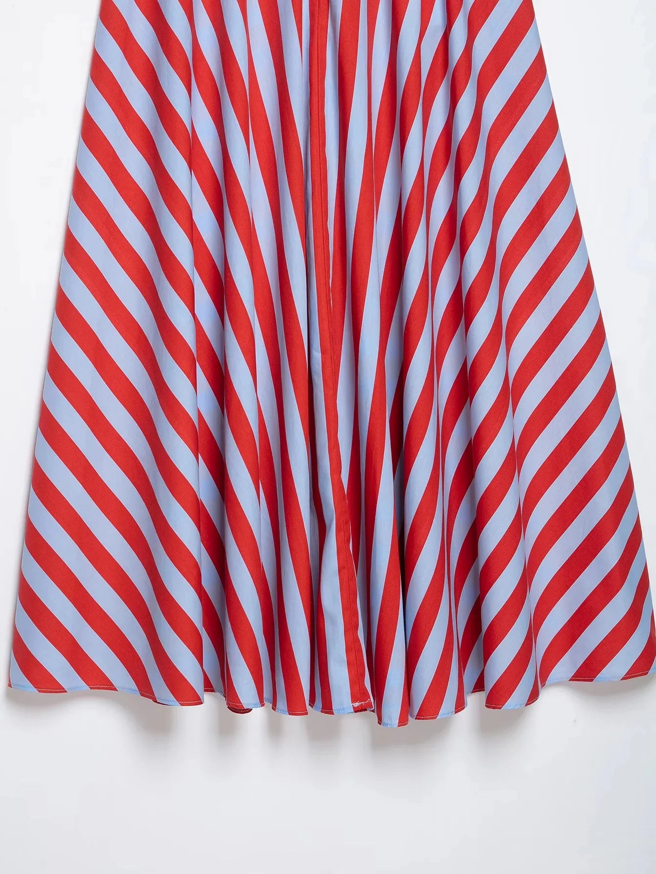 KONDALA Holiday Casual Chic Women Long Skirt Striped Zipper A-Line Draped Skirt Fashion 2026 Summer Fall Night Out Party Skirt