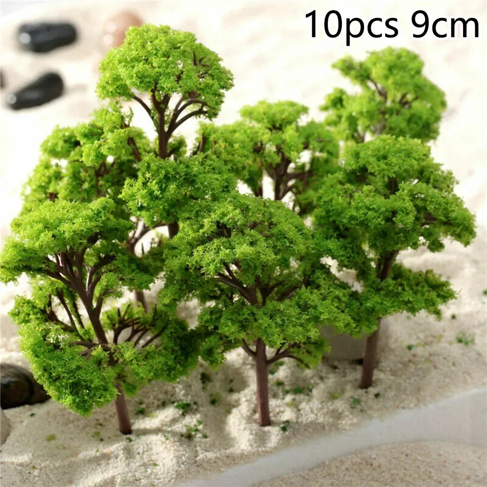 20/70pcs Plastic Model Train Artificial Miniature Tree Scenery Railroad Decoration Building Landscape Accessories Toys for Kids