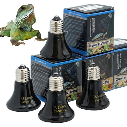 25/50/75/100W E27 Pet Heating Lamp 110V 220V Infrared Ceramic Emitter Heat Light Bulb Pet Brooder Chickens Reptile Lamp 1PC