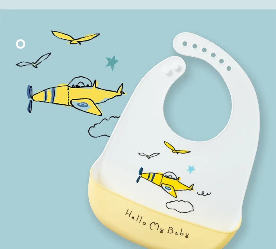 Soft Silicone Baby Bibs Boys Girls Stuff Waterproof Bib Feeding Infant Newborn Cartoon Aprons Toddlers Bibs Burp Cloths Bandana