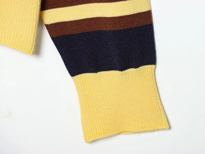 Sweater knitted Pullover Women's Spring 2026 New Fashion Striped Loose Polo neck Warm Women Sweater Chic Youth Holiday Pullover