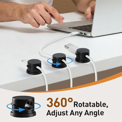6PCS Magnetic Cable Clips Cable Smooth Adjustable Cord Holder Cable Organizer Holder Under Desk Cable Management