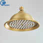 POIQIHY Brass Golden Rainfall Shower Head Shower Faucet Head Bathroom Replace Rain Showerhead Antique Brass Showerhead Accessory