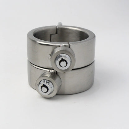 Heavy Duty Stainless Steel Handcuffs Ankle Cuffs Neck Collar Press Lock BDSM Restraints Bondage Adult Games Sex Toys for Couples