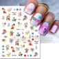 3d Nails Art Decals Spring Fruits Pink Full Tips Peony Magnolia Flowers Adhesive Sliders Stickers Decoration For Nails Manicure
