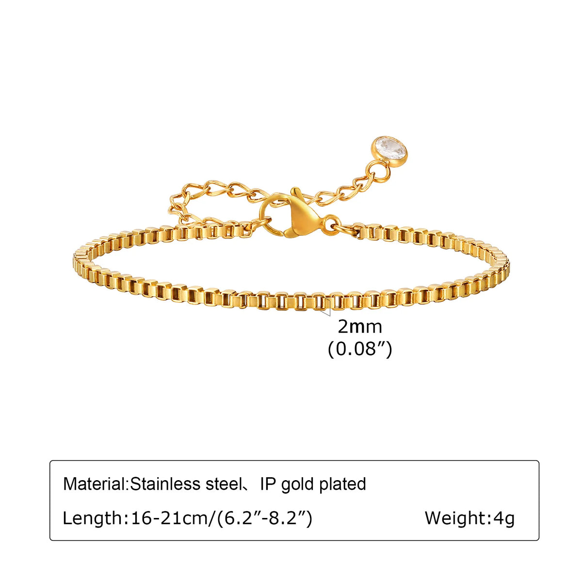 Non Tarnish Stainless Steel Bracelet Gold Plated Stackable for Women, Thin Herringbone Chain Bracelet Waterproof Jewelry Gift