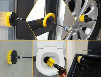 Electric Drill Brush Attachment Set Power Scrubber Brush Car Polisher Kitchen Bathroom Cleaning Kit Toilet Cleaning Tools