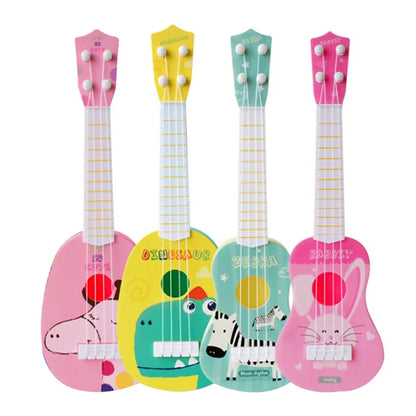 1PC 36cm Mini Guitar Children's Simulated Musical Instrument Ukulele Gift Can Play Early Education Enlightenment Music Player