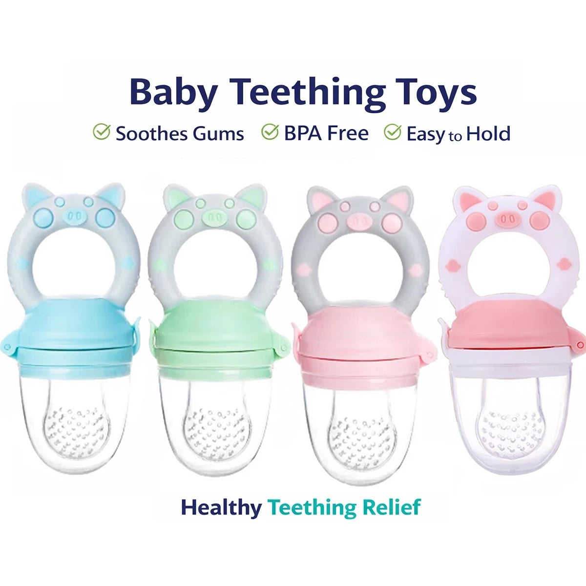 Baby Fruit Feeder Newborn Pacifier Fruit Food Feeding Cute Shape Baby Reborn Silicone Pacifiers For Babies Baby Toys
