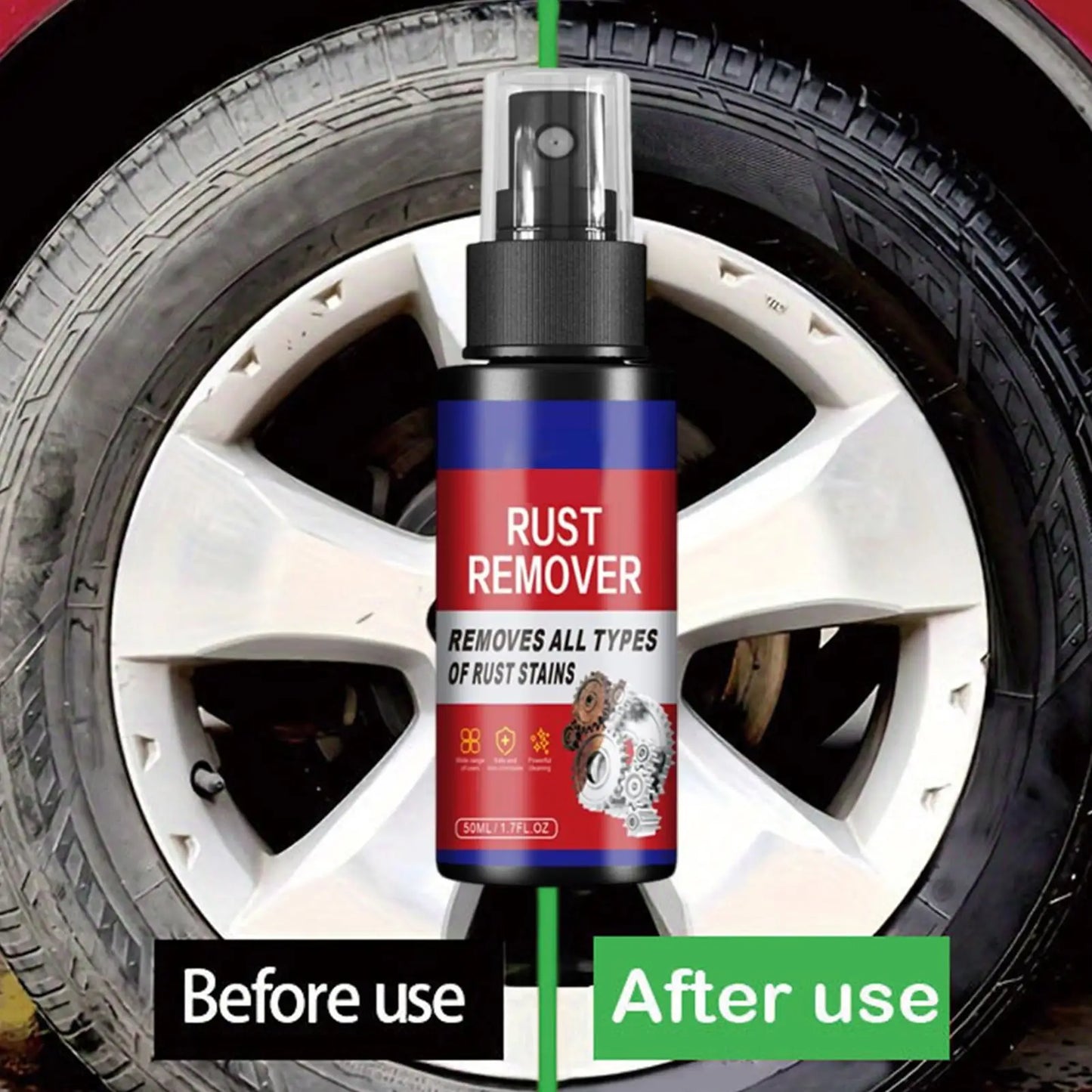 Car Metal Rust Removal Spray Car Maintenance Cleaning Rust Dissolver Auto Polishing Care Rust Cleaning Spray for Car Detailing