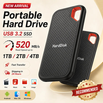 Mini Size External Hard Drive Stable Reading Writing Solid State Drive Data Saving Hard Disk For Study Work File Organizing