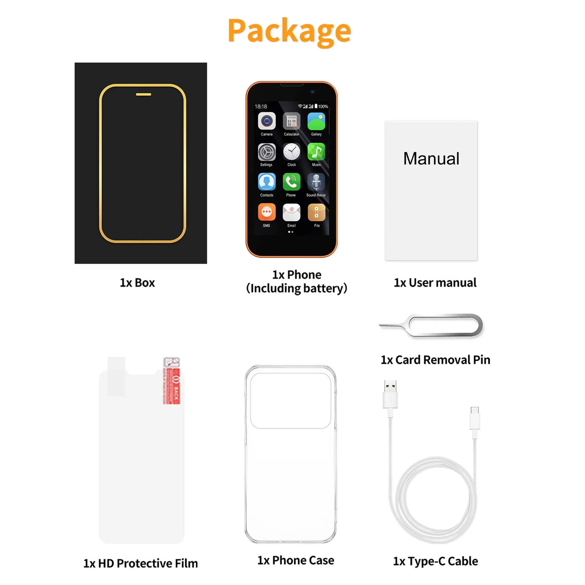 SERVO 17SE mini Smartphone Android Dual SIM 3G Network 2GB RAM 16GB ROM 3.0-inch Tiny Screen‌ Phones Face Unlock GPS WiFi Camera Small Pocket Cellphone