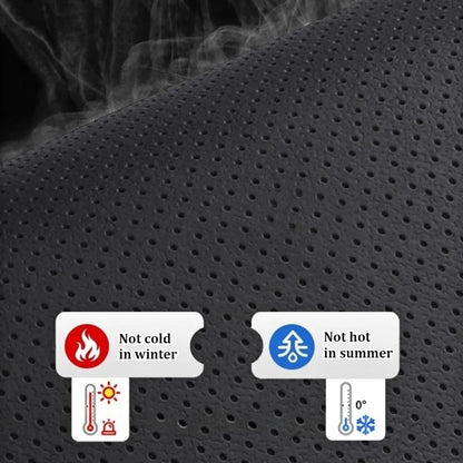 Ergonomic PU Leather Car Seat Cushion with Lumbar & leg Support Ventilated Design Storage Pockets Universal Fit for Most Cars