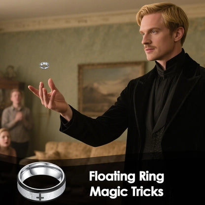 1pcs Cool Metal Floating Ring Magic Trick Toy Easy Operating Levitation Magic Props Classic Street Stage Performance Toys Funny