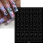 24-Design Airbrush Stencil Nail Stickers 1Pcs Butterfly/Heart/French Line Nail Decal Adhesived DIY Nail Template Airbrush Slider