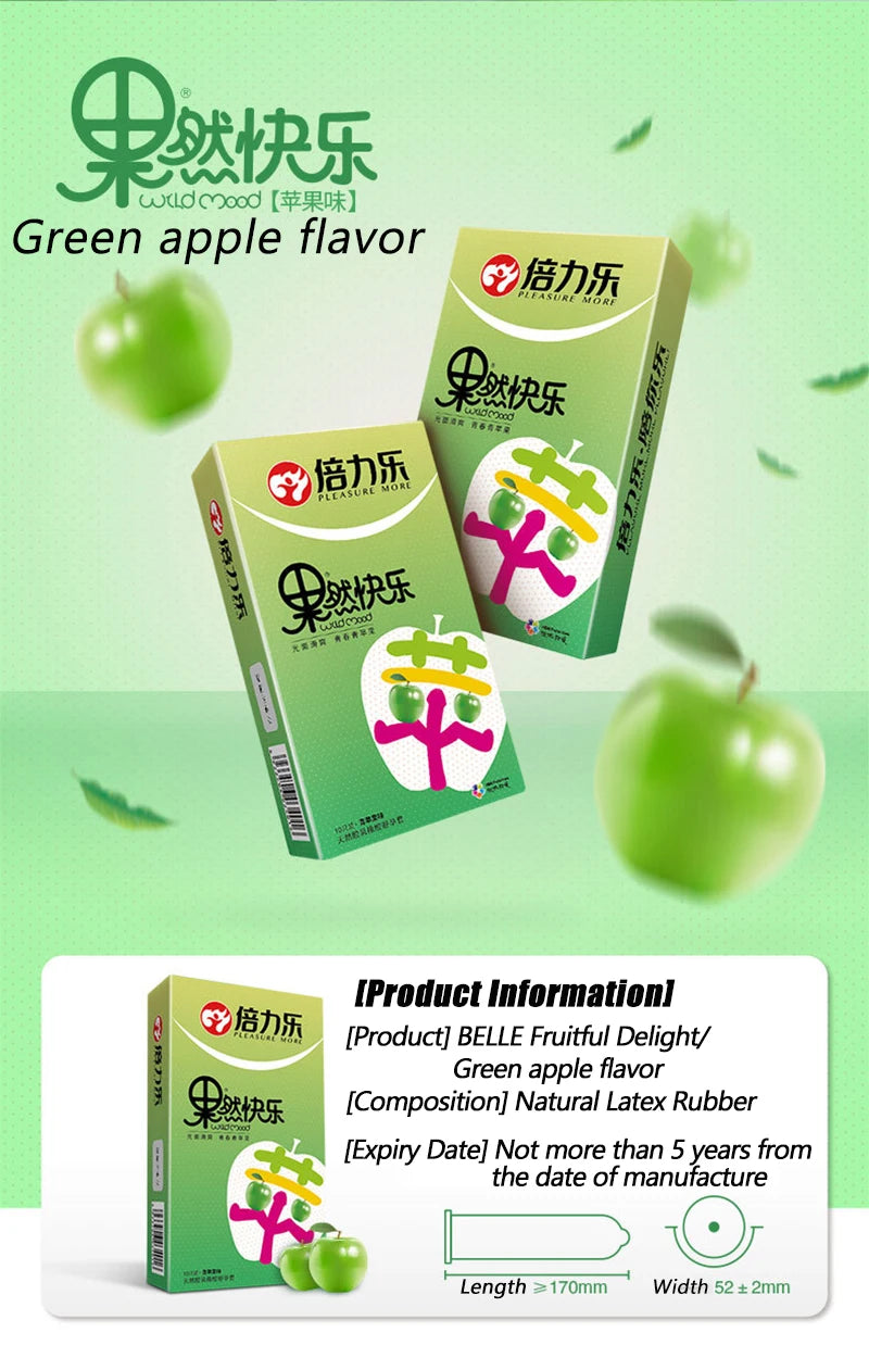 10pcs Fruit Flavor Condoms Sex Toy for Men Strawberry Blueberry Taste Penis Sleeves Ultra Thin Condom Adult Sex Product 18+
