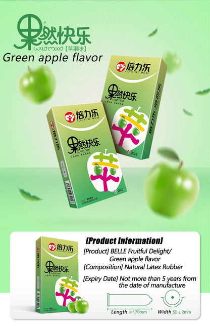 10pcs Fruit Flavor Condoms Sex Toy for Men Strawberry Blueberry Taste Penis Sleeves Ultra Thin Condom Adult Sex Product 18+