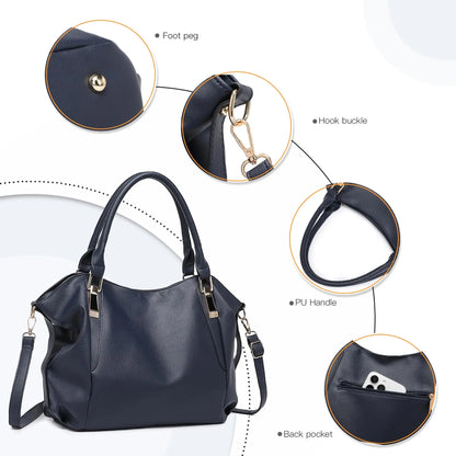 Miss Lulu WOMEN'S Big Shopper Tote Bag, Elegant handbag, Large shoulder bag for Commuting, Travel and Shopping, Practical