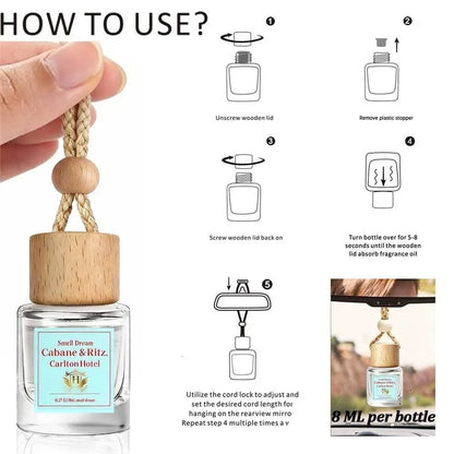 2 Pack Car Air Freshener Diffuser 2 Pack Hanging Air Freshener Diffuser - Vanilla Cream Fragrance Oil Air D iffuser for Car