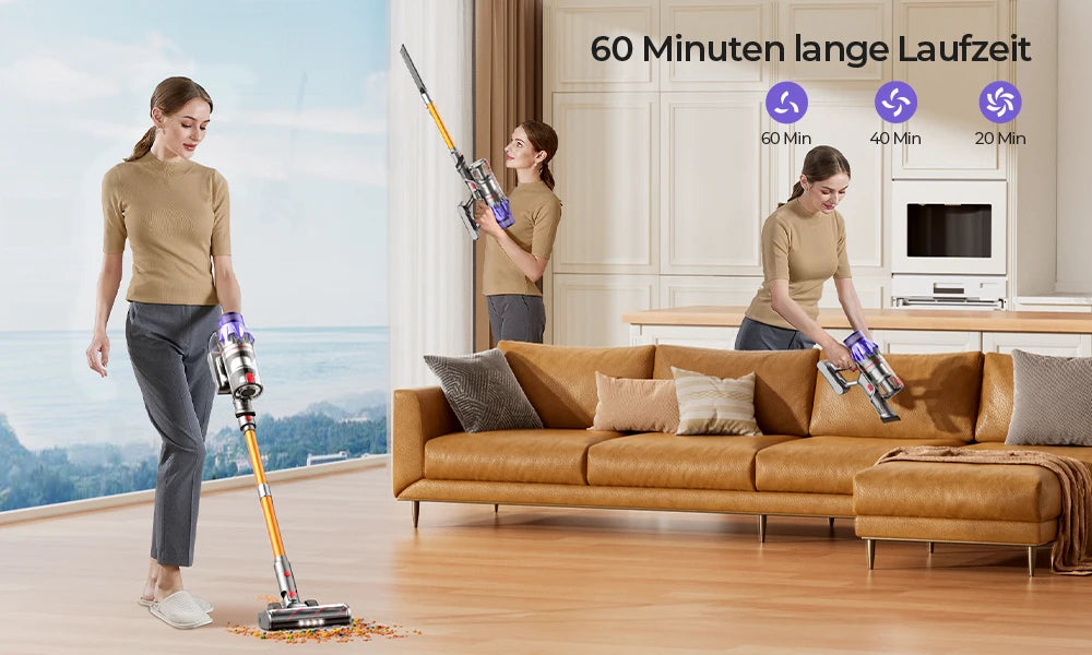 Laresar V7 500W 50000Pa Suction Power Cordless Vacuum Cleaner Handheld Smart Home Appliance Removable Battery Dust Mug