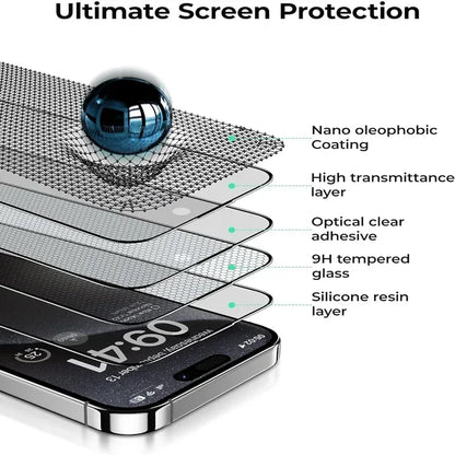 3Pcs Oleophobic Coating Dust Free Installation Screen Protector for IPhone 13 14 11 12 15 16 Pro Max 15 Plus XR 17 Matte Glass