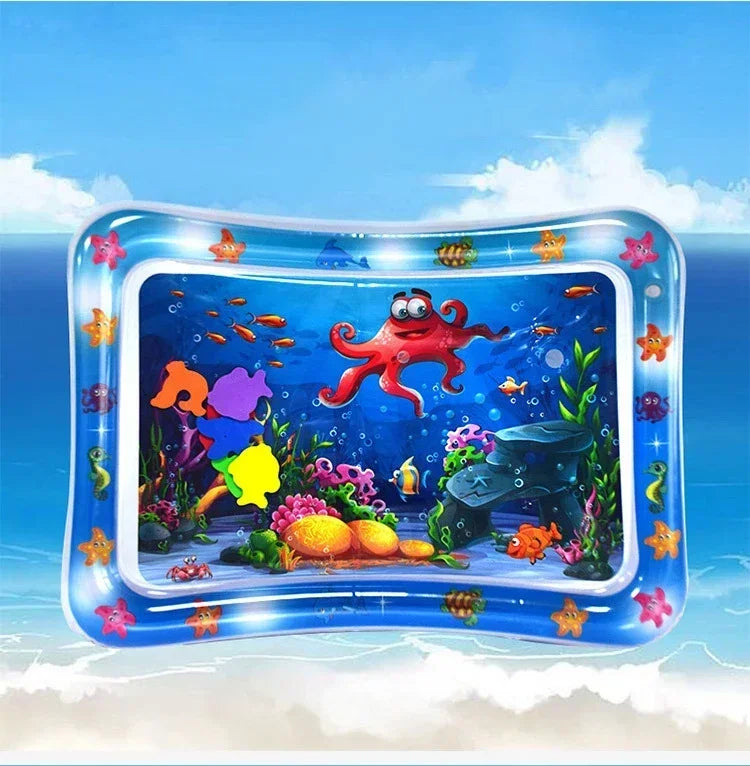 Baby Inflatable Water Play Mat Tummy Time Activity Pad Summer Water Play Mat PVC Early Learning Crawling Exercise Mat for Baby