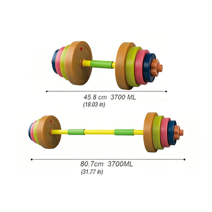 Kids Adjustable Weight Lifting Dumbbell Barbell Set Fitness Exercise Toy Indoor Outdoor Training Activity Play Equipment