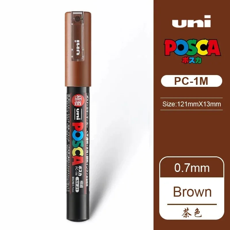 1pcs Japan UNI POSCA Markers PC-1M/3M/5M Acrylic Graffiti Pen Waterproof DIY Stackable Color Art Painting School Supplies