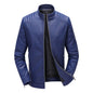 Spring Autumn Men's Biker Style Thin Top Layer Leather Jacket Motorcycle Outerwear Lightweight Korean Version Zipper Closure