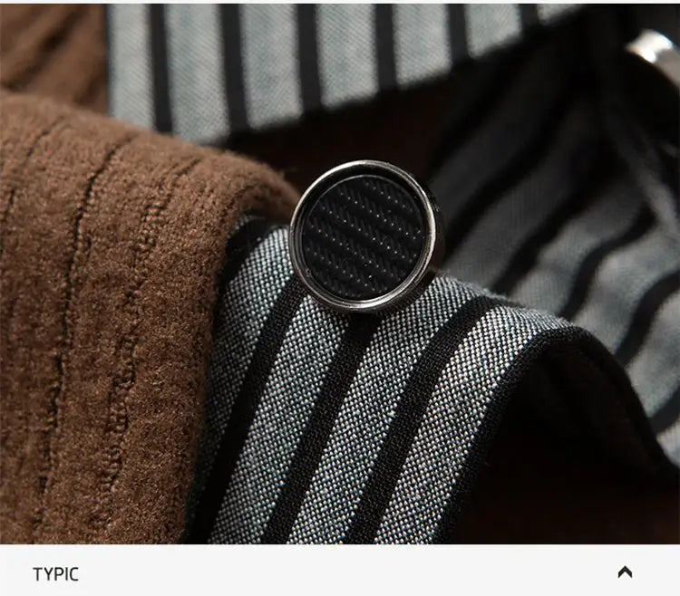 Autumn Winter Fake Two Sweaters Knitted Business Fashion Turn-down Collar Thermal Long Sleeve Men Patchwork All-match Pullover