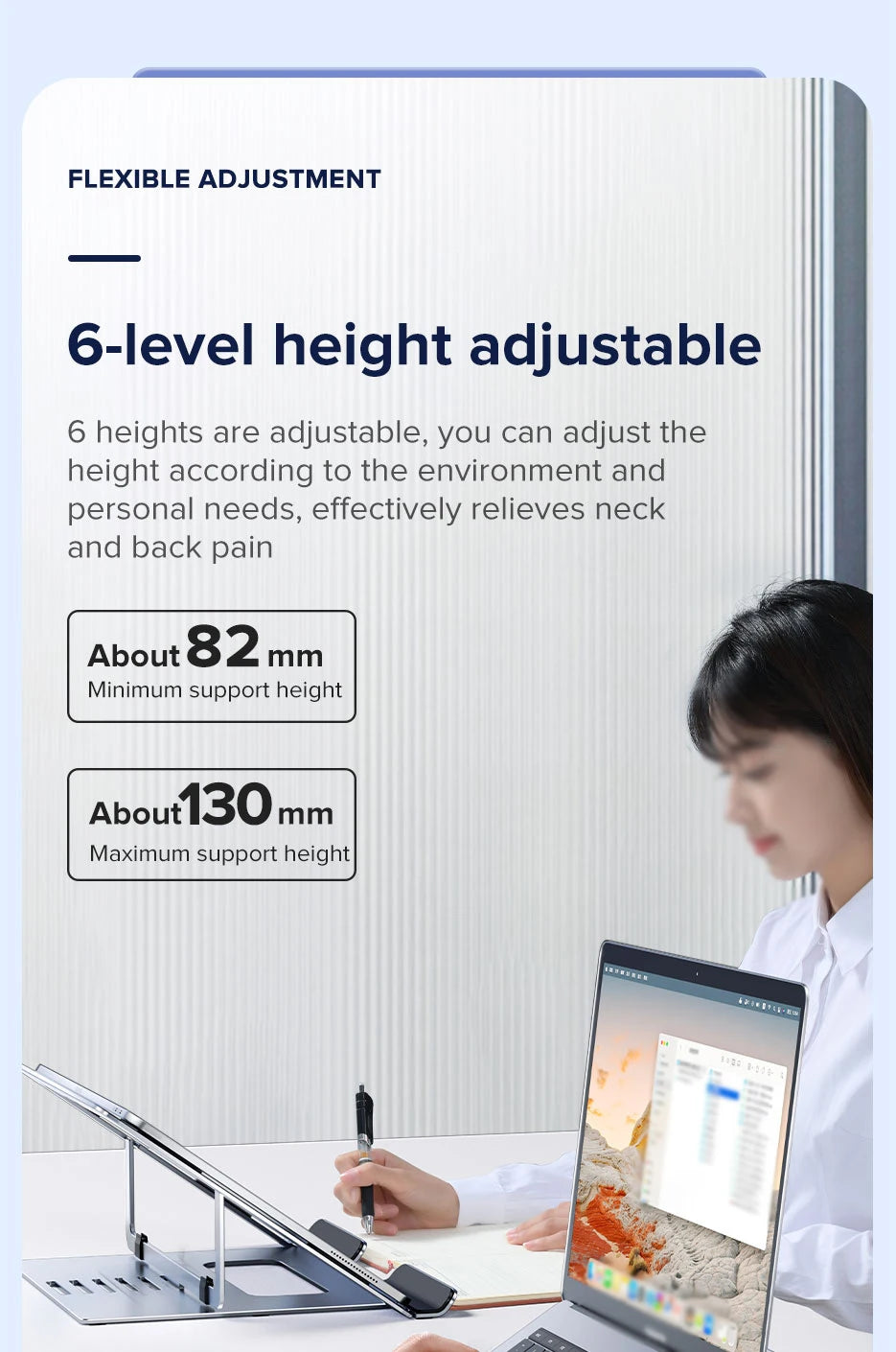 llano Laptop Stand ipad stand computer stand Aluminum Alloy Portable Adjustable Desktop Notebook Holder for 7-17.3 inch
