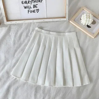 Solid Color A-line Short Women Summer Western Cloth Fabric High Waist Slim Half Skirt Autumn Winter Jk Short Skirt Sweet Style