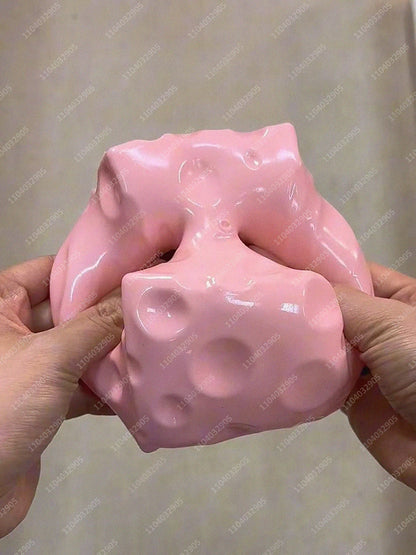 Jumbo Cheese Cube Stress Ball Big Cheese Shapeable Squeeze Ball Non-Bounce Fidget Toy ASMR Sensory Anti-Stress Christmas Gift