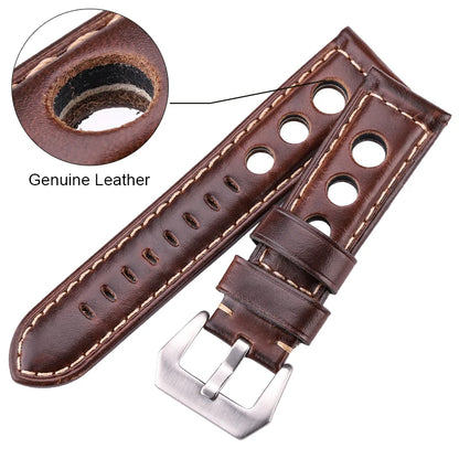 Cowhide Watch Strap Bracelet Vintage Genuine Leather 20mm 22mm 24mm Watchband Women Men Fashion Watch Band Belt With Pin Buckle