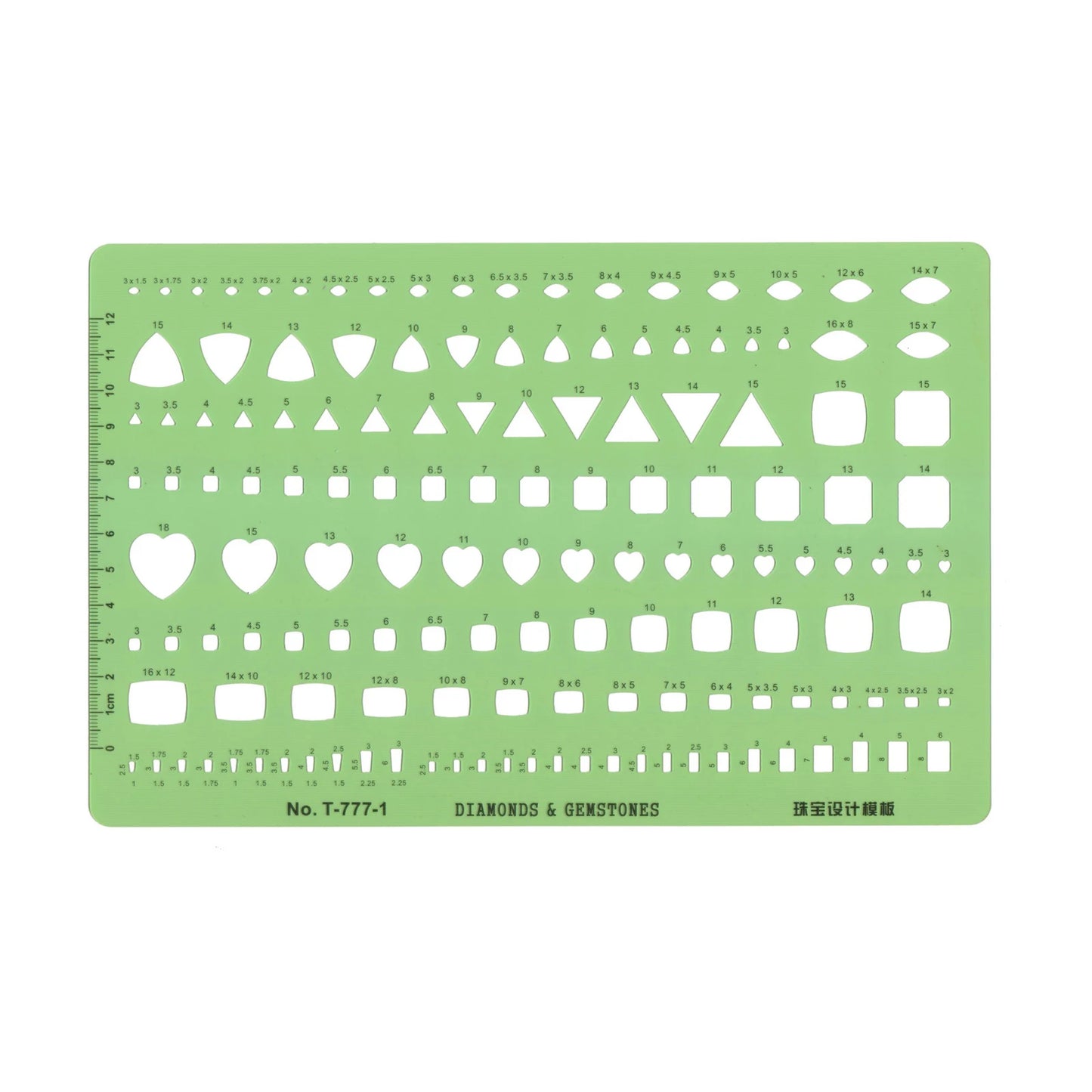 Jewelry Design Template Diamond Gemstone Drafting Ruler Kit Formwork Rulers Professional Designer Tools Supplies T-777-1 T-777-2