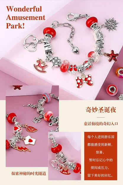Diy Jewelry Making Kit Toys DIY Beaded Bracelet Set with Storage Box for Girls Gift Acrylic European Large Hole Beads Handmade