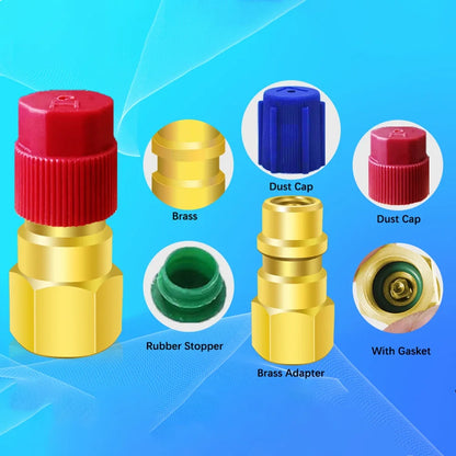 1 Pc R12 To R134a Conversion Kit Air Conditioner Filling Valve Fittings Port Adapter Retrofit Quick Disconnect Couplers