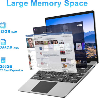 14 Inch Laptop PC 6GB LPDDR4 RAM 128GB SSD ROM 1080p FHD IPS Screen Windows 10 Computer with Celeron 4-Core Processor WIFI