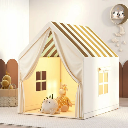 Large Kids Toddler Play Tent Indoor Outdoor - Foldable Pop Up Playhouse with Mesh Windows Safe Non-Toxic for Boys Girls