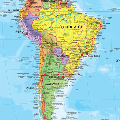 90*60cm World Map in English- Educational Map Canvas Painting Posters and Prints Wall Decoration for Office School Supplies