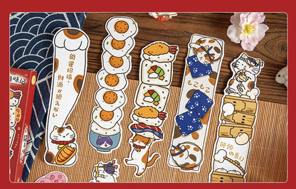 30 Sheets/Set Cute Cat Bookmark for Reading Creative Cat-Shaped Paper Bookmarks Decorative Paper Cards Stationery Gift