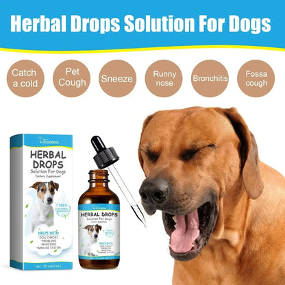 Pet Cough Relief Drops for Dogs, Soothing Throat Support for Sneezing, Natural Respiratory Aid Treat, Helps Immunity Daily Care