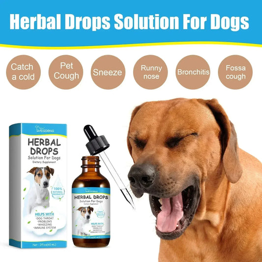 Pet Cough Relief Drops for Dogs, Soothing Throat Support for Sneezing, Natural Respiratory Aid Treat, Helps Immunity Daily Care