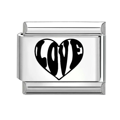 Laser Engraving Piano Heart Star Wings NO.7 Lips Italian Charm Links Fit 9mm Bracelet Stainless Steel Men Women DIY Making Gifts