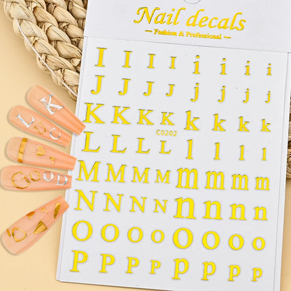 3D Glittery Gothic Letter Design Nail Art Stickers Uppercase Alphabet Letters Artistic Designs DIY Nail Art Decals Decoration #1