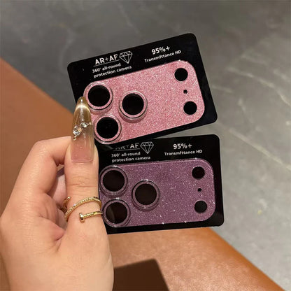 Glitter Bling Full Camera Shield Protector For iPhone 17 Pro 17 ProMax 17 Lens Guard Tempered Glass Film Ring Back Cover