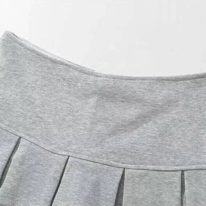 2025 Sexy High Waist Pleated Mini Skirts Women Streetwear A Line Super Short Skirts Woman Korean Fashion Gray Skirt with Shorts