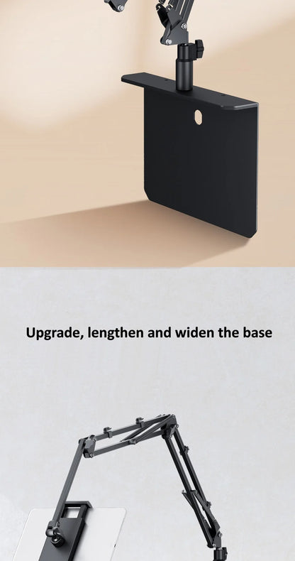 360Degree Bed Tablet Stand for 4-12.9inches Mobile Phones Tablets Lazy Arm Bed Desk Tablet Mount Support for iPad Mini Free Clip