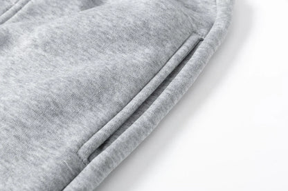Men's Boston print hooded sweatshirt and sweatpants soft and comfortable thin velvet warm sweatpants set autumn and winter