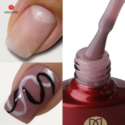 MSHARE Milk Milky White Base Gel Polish Camouflage Color Rubber Base Nail Base Coat 10ml